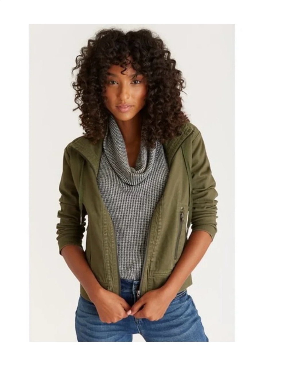 Korye Lena Waffle Intermingle Cowl Neck Top - Heather Grey - Size XL NWT
